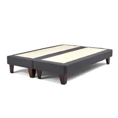 DULCES SUEÑOS - Base De Cama Europea Gris Oscuro Felpa 2 Plazas 150X190cm