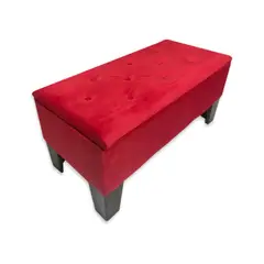 MUEBLES HVM - Banqueta Baúl HVM Roja Felpa