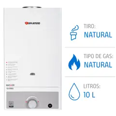 SPLENDID - Calefont 10 litros Gas natural Tiro natural