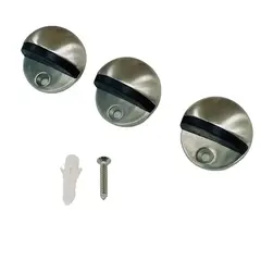 GENERICO - Pack de 3 Topes de Puerta Media Luna AI SS304 Satinado