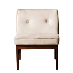 LATAM HOME - Sitial Colonia Beige Con Patas De Madera