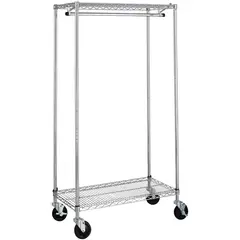 AUTORODEC - Ropero Acero Cromado 46X91X160 Cm con ruedas