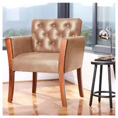 LATAM HOME - Sitial Kiel Capitoné Beige Cuero