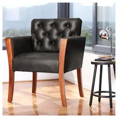 LATAM HOME - Sitial Kiel Capitoné Cuero Kentucky Negro