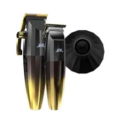 JRL PROFESSIONAL - Combo JRL Clipper Trimmer Y Base de Carga Gold Edicion