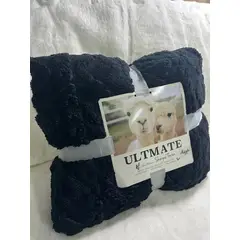 GENERICO - Frazada de Sherpa Polar - Manta termica con Chiporro 2 plazas Negro