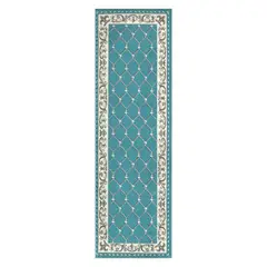 MODA ALFOMBRAS - ALFOMBRA PASILLO KASHAN KING AZUL 66 cm x 430 cm
