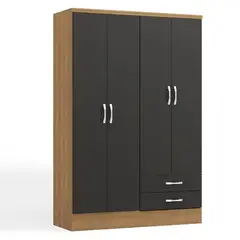 YARDAS - Closet Josefa Negro / Angelín 4 Puertas 2 Cajones