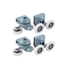 GENERICO - 4 Carros Ruedas doble Para Shower door (2 Inferiores 2 Superiores)