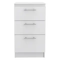 FMFURNITURE - Mueble Base de Cocina 3 Cajones Blanco 150.7x60x40 cm