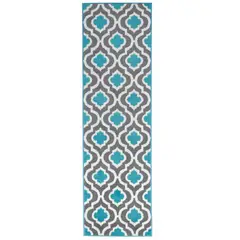 MODA ALFOMBRAS - Alfombra Pasillo Kashan King Azul 66 CM X 430 CM