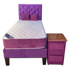 MUEBLES HVM - Cama HVM 15P Morada Velador Pmadera