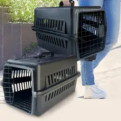 GENERICO - Jaula Transporte Canil Viaje Seguridad Gato Mascota Negro