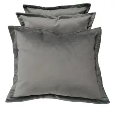 GIOS - Pack 3 Cojines Decorativo Felpa Gris
