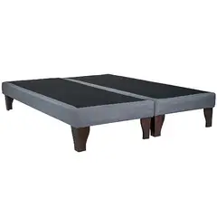 BLOCCARE - Base de Cama Queen Dividida Largo 200 cm - Patas de 19.5 cm