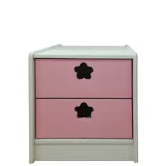 MUEBLES KIDS - Velador 2 cajones rosado flor