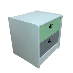 MUEBLES KIDS - Velador 2 cajones verde gris
