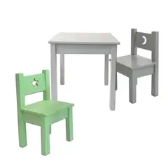 MUEBLES KIDS - Mesa con sillas VERDE GRIS