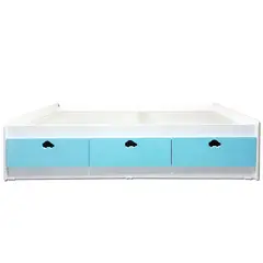 MUEBLES KIDS - Cama de 3 cajones 1 plaza CELESTE AUTO