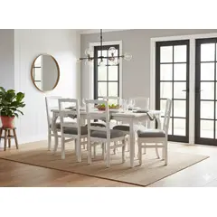 MUEBLES NATIVA - COMEDOR NORMANDO 90x160- 6 sillas Tapiz gris