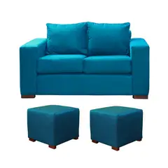 DKORA - Living City sofa 2 cuerpos + 2 Puff Calipso