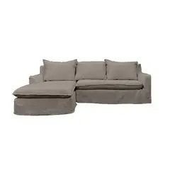 SOFAS HOME - SECCIONAL QUEULE LINO GRIS PIEDRA 3C