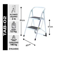 MAGNA - Escalera metálica 2 peldaños