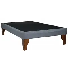 BLOCCARE - Base de Cama 1 Plaza box 13 cm largo 190 cm - con patas de madera de 24 cm