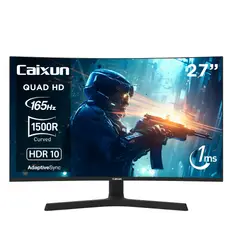 CAIXUN - Monitor Gamer Curvo 27 QHD VA 1500R 165Hz HDMI DP Tipo C 1ms C27C2Q