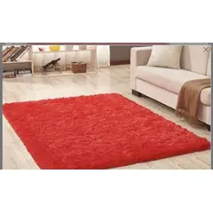 GENERICO - Alfombra Peluda Medida 200 x 300 cm, Color Rojo