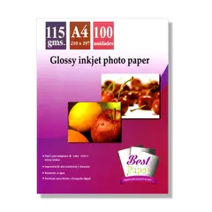 GENERICO - Papel fotográfico glossy 115g A4 X 100h…