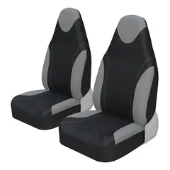 GENERICO - X2 Funda Cubre Asiento Individual Delantero Tela gris