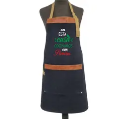 GENERICO - Pechera Mezclilla con Eco-cuero Bordada