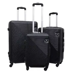 GENERICO - Set 3 Maletas Rigidas Ruedas 360 Negro 27