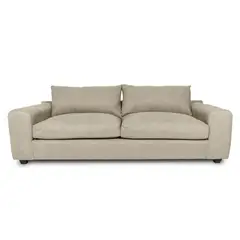 SOFAS HOME - SOFA BRIANA CHENILLE TIPO LINO BEIGE 2 CUERPOS
