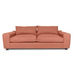 SOFAS HOME - SOFA BRIANA CHENILLE TIPO LINO PALO ROSA 3 CUERPOS