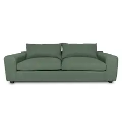 SOFAS HOME - SOFA BRIANA FELPA VERDE 3 CUERPOS