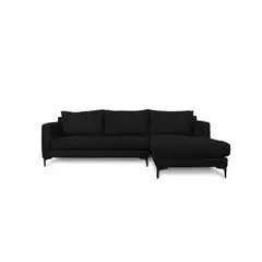 SOFAS HOME - SECCIONAL KAILE FELPA NEGRO