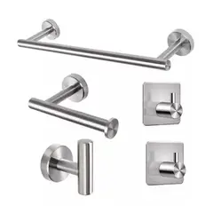 GENERICO - Set De 5 Accesorios De Baño Acero Inoxidable Plateado