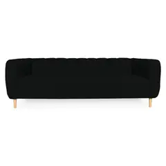 SOFAS HOME - SOFA LYNETTE CHENILLE TIPO LINO NEGRO 3 CUERPOS