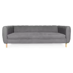 SOFAS HOME - SOFA LYNETTE FELPA GRIS 3 CUERPOS