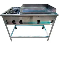 COUSIÑO - Plancha Churrasquera 50 x 70 cm Con 2 Quemadores
