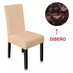 GENERICO - Funda De Silla Para Comedor Diseños / Bordó 292