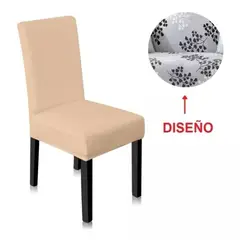 GENERICO - Funda De Silla Para Comedor Diseños / Crema 304