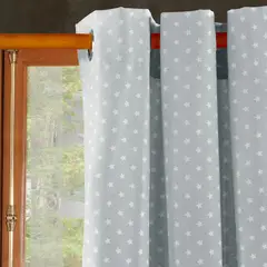 MASEL - Cortina lona estrellita mini gris 140 x 225