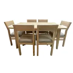 MUEBLES NATIVA - COMEDOR VENDETTA 90x150 6 sillas beige