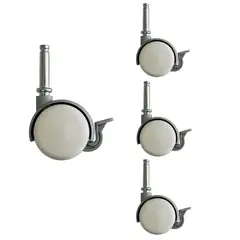 ROSEN - Pack de 4 Ruedas cama Nido o Diván Cic vástago 0.93 cm blanca