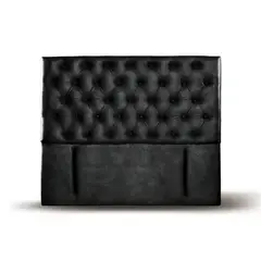 LATAM HOME - Respaldo Florencia Negro King Capitoné Cuero
