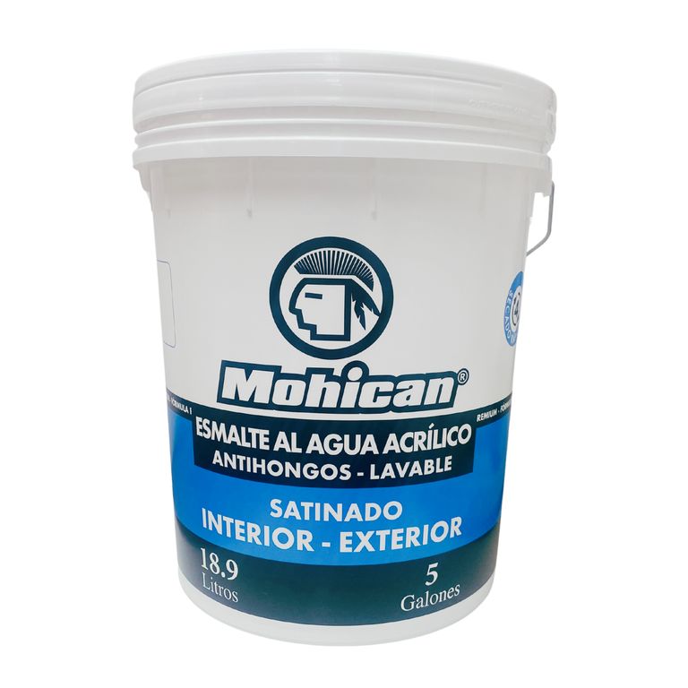Esmalte Al Agua Antihongos Satinado Tineta 5 Gal Blanco