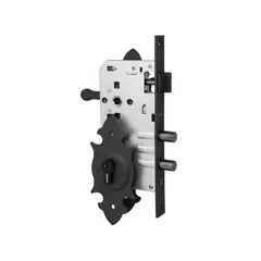 OISTER - Cerradura Embutir Con Placa Trancura Manilla Acceso - Negro